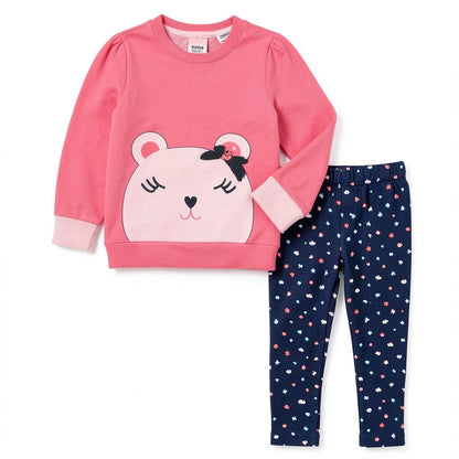 Kids Headquarters Little Sweater and Printed Leggings Set, Size 5T