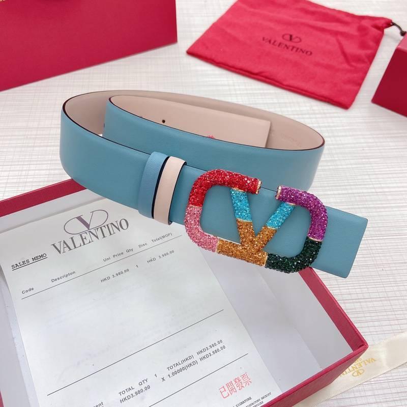 VALENTINO GARAVANI V logo Rainbow Reversible Leather Belt &