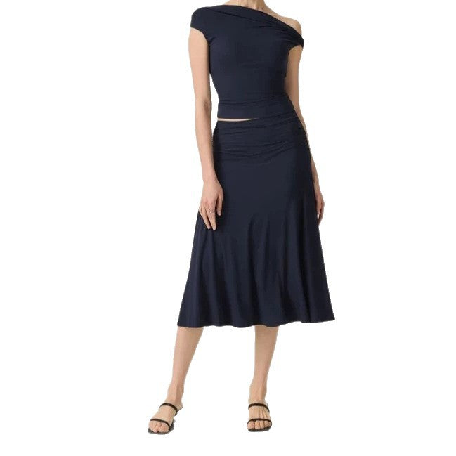 Off-Shoulder Slim Fit Dress Set with Built-in Padding