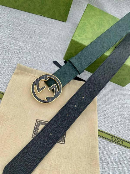 GUCCI Embellished coated-canvas and leather belt &