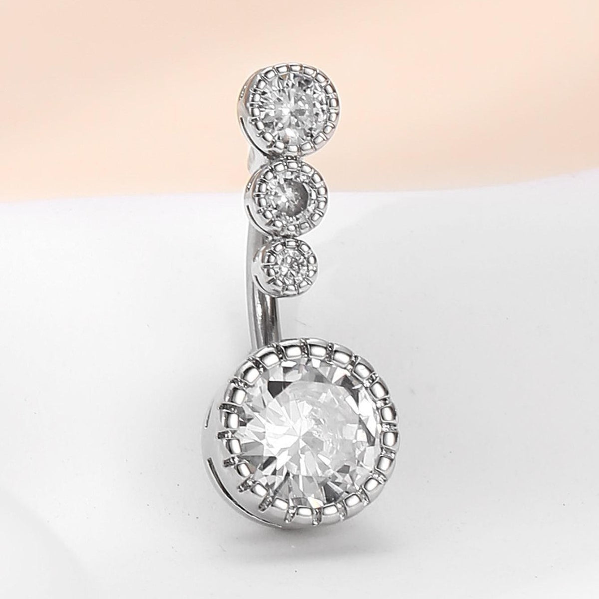 Stainless Steel Diamond Navel Ring Jewelry