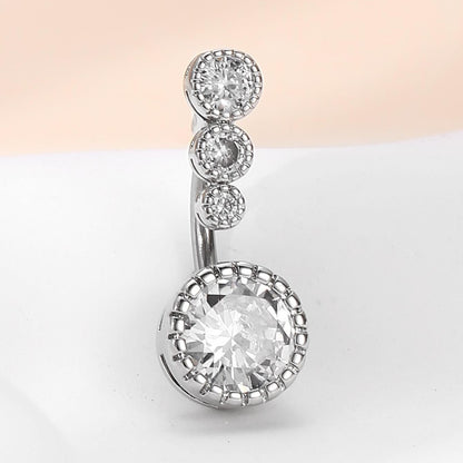 Stainless Steel Diamond Navel Ring Jewelry