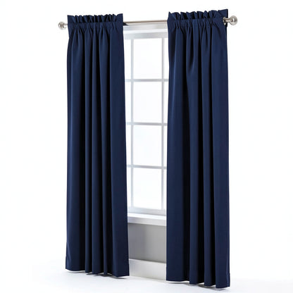 Sun Zero Bella 84 Curtain in Navy Single Panel, 54X84