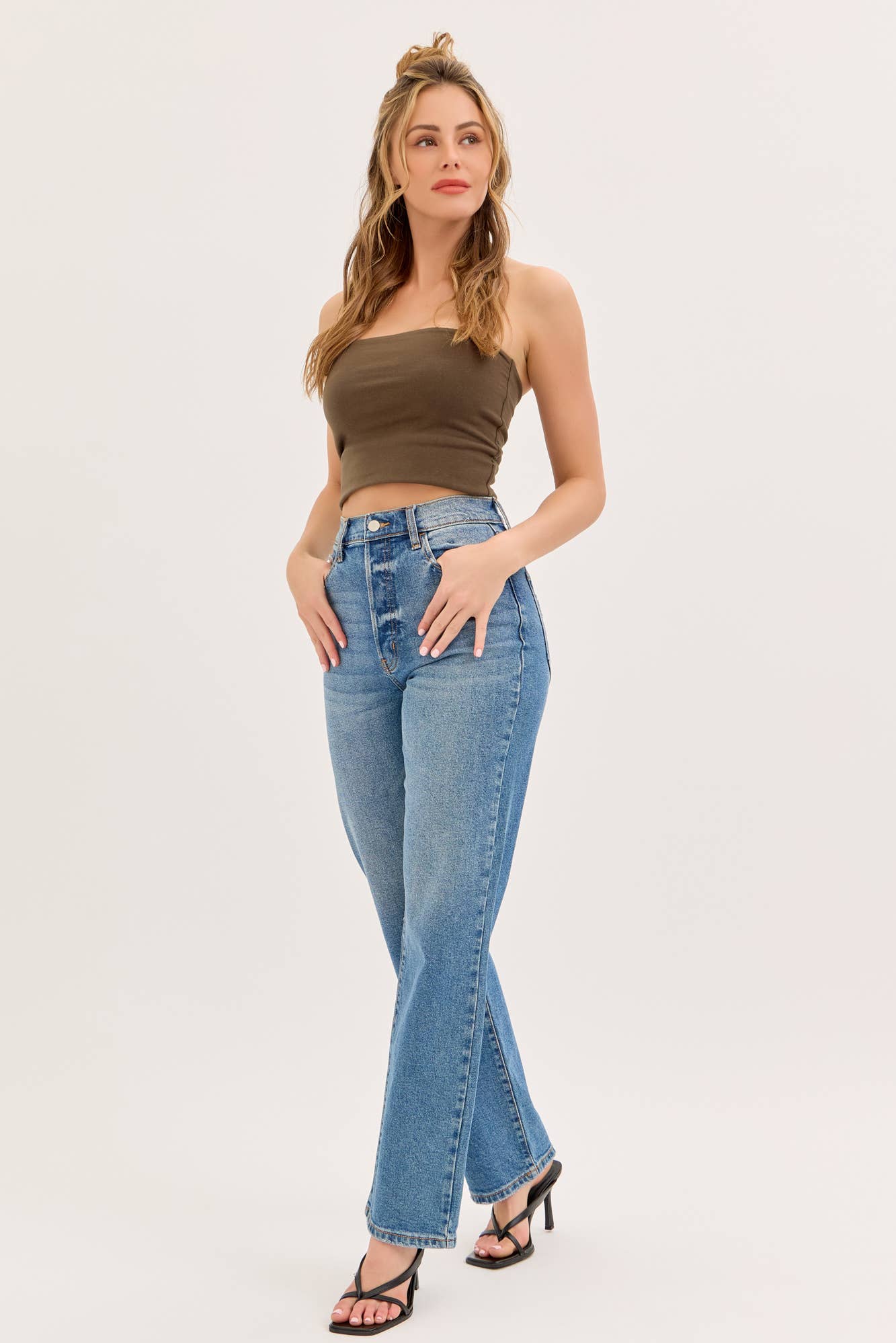 Paisley High Rise Dad Jean Medium wash