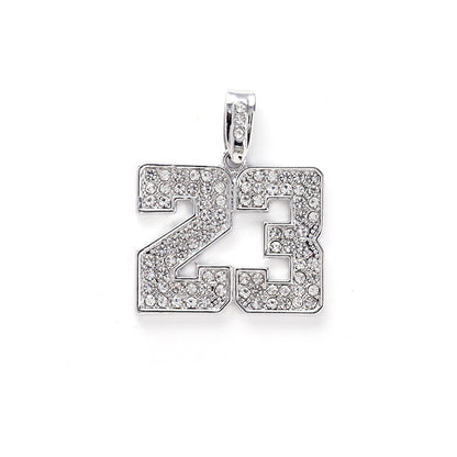 Digital 23 Pendant Necklace Hip Hop Alloy Jewelry