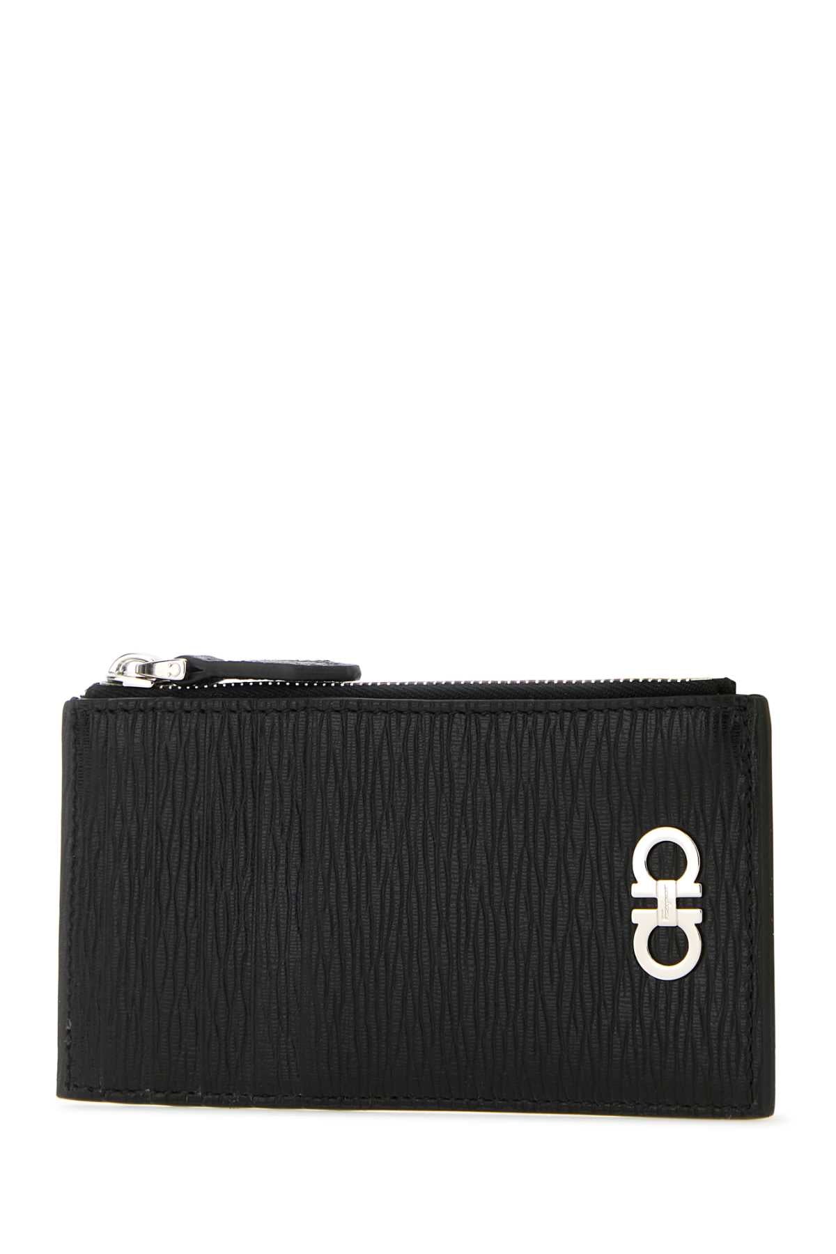Ferragamo Mini Leather Gancini Hook Card Holder