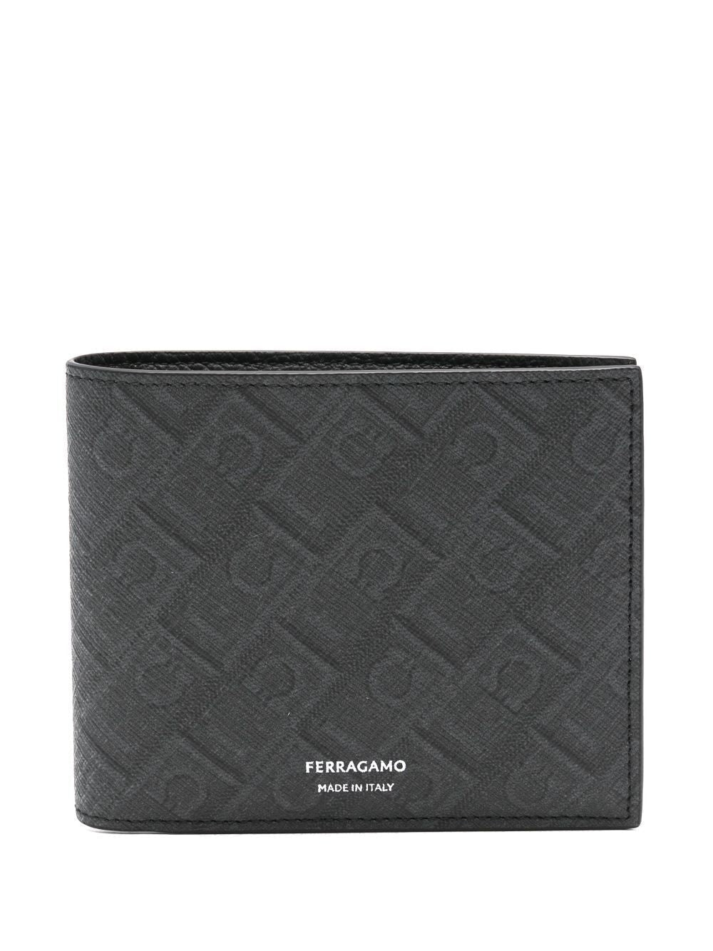 Ferragamo Monogram-Pattern Mini Bi-Fold Wallet