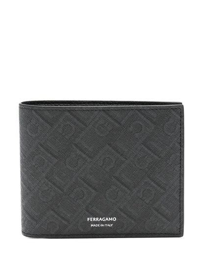 Ferragamo Monogram-Pattern Mini Bi-Fold Wallet