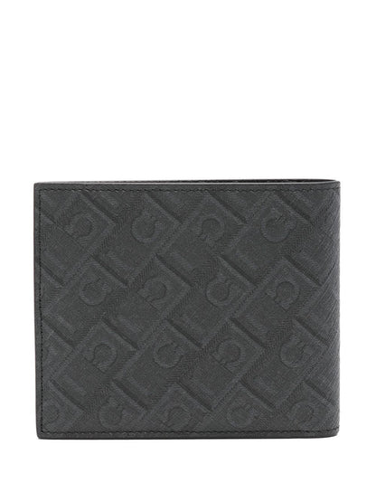 Ferragamo Monogram-Pattern Mini Bi-Fold Wallet