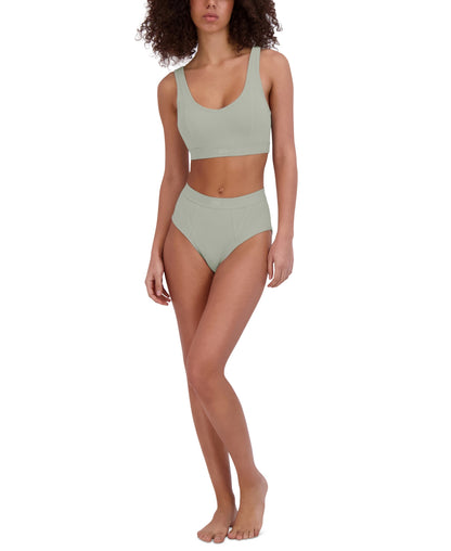 Steve Madden Womens Ribbed High-Waisted Brief Underwear SM02175