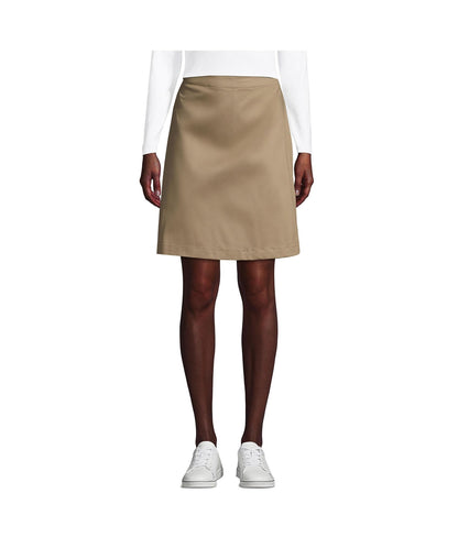 Lands End Womens School Uniform Above the Knee Blend Chino Skort, 12