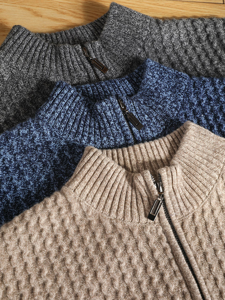Wool Zipper Cardigan Men&