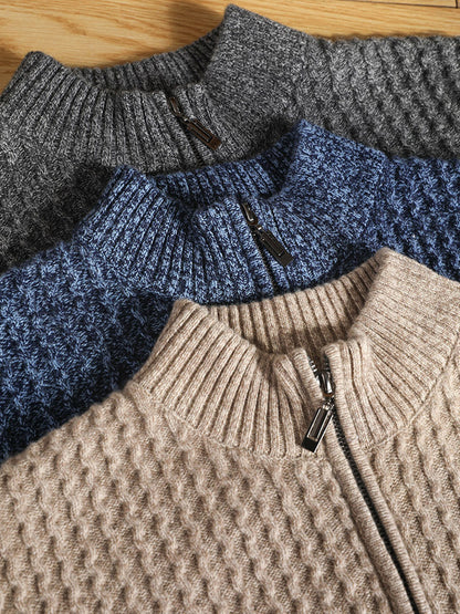 Wool Zipper Cardigan Men&
