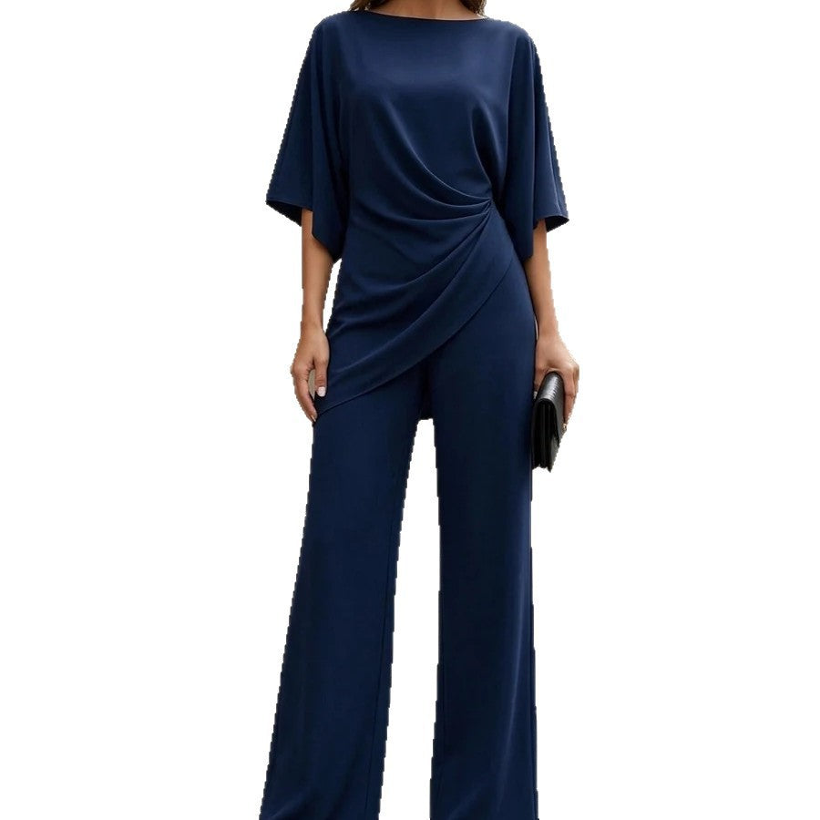 Womens Drop Waist Shirt and Wide Leg Pants Set