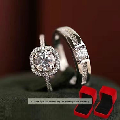 Simulation Adjustable Wedding Ring Set