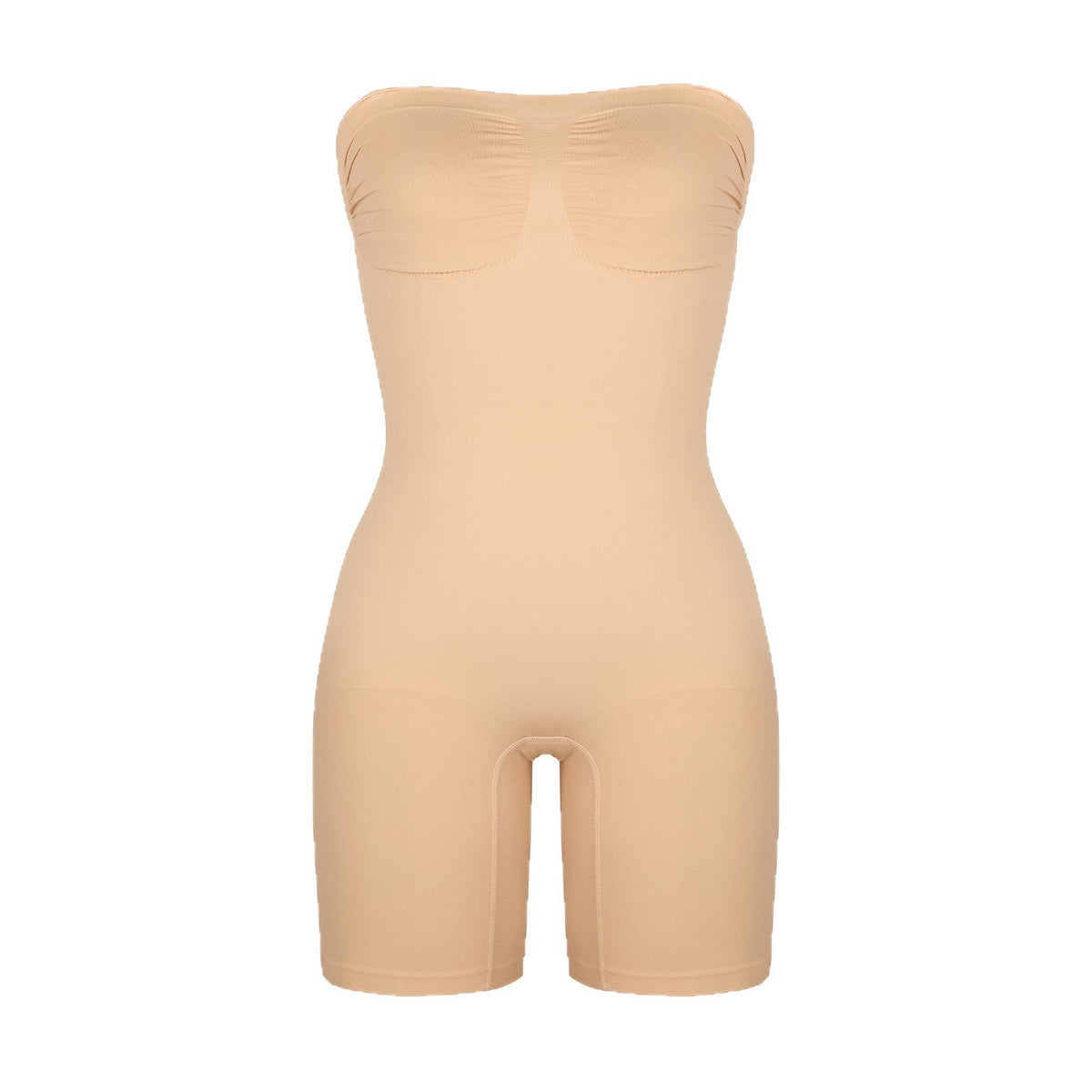 Abs-Controlling One-Piece Seamless Shaping Garment with Removable Shoulder Straps