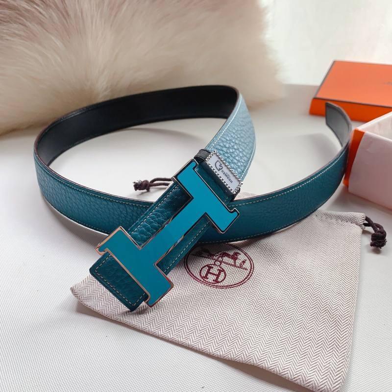 Hermes Men Blue Buckle Belt &