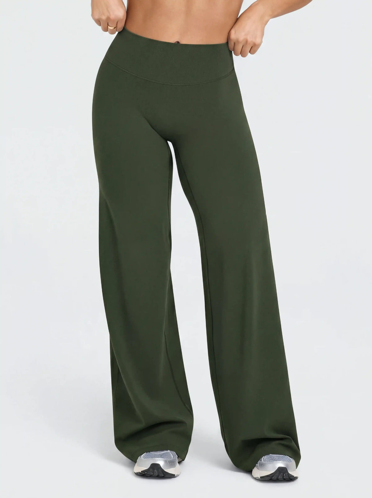 Womens High Waist Flared Yoga Pants Straight Leg Slimming Workout Leggings
