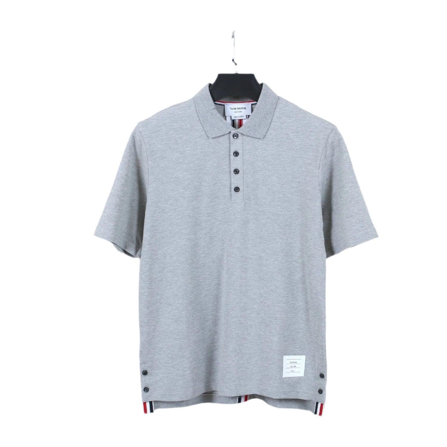 Thom Browne Grey T-Shirt with Collar
