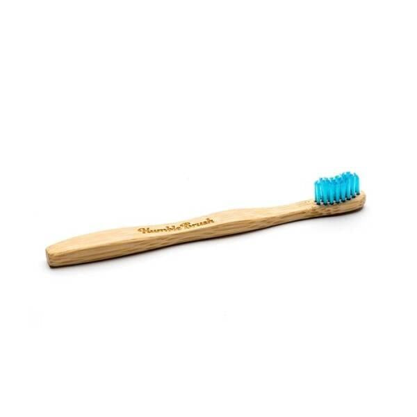 Humble Brush Kids Bamboo Toothbrush: Ultra-Soft Bristles for Gentle Cleaning, Eco-Friendly, Biodegradable, Blue - The Sustainable Choice for Your Child&