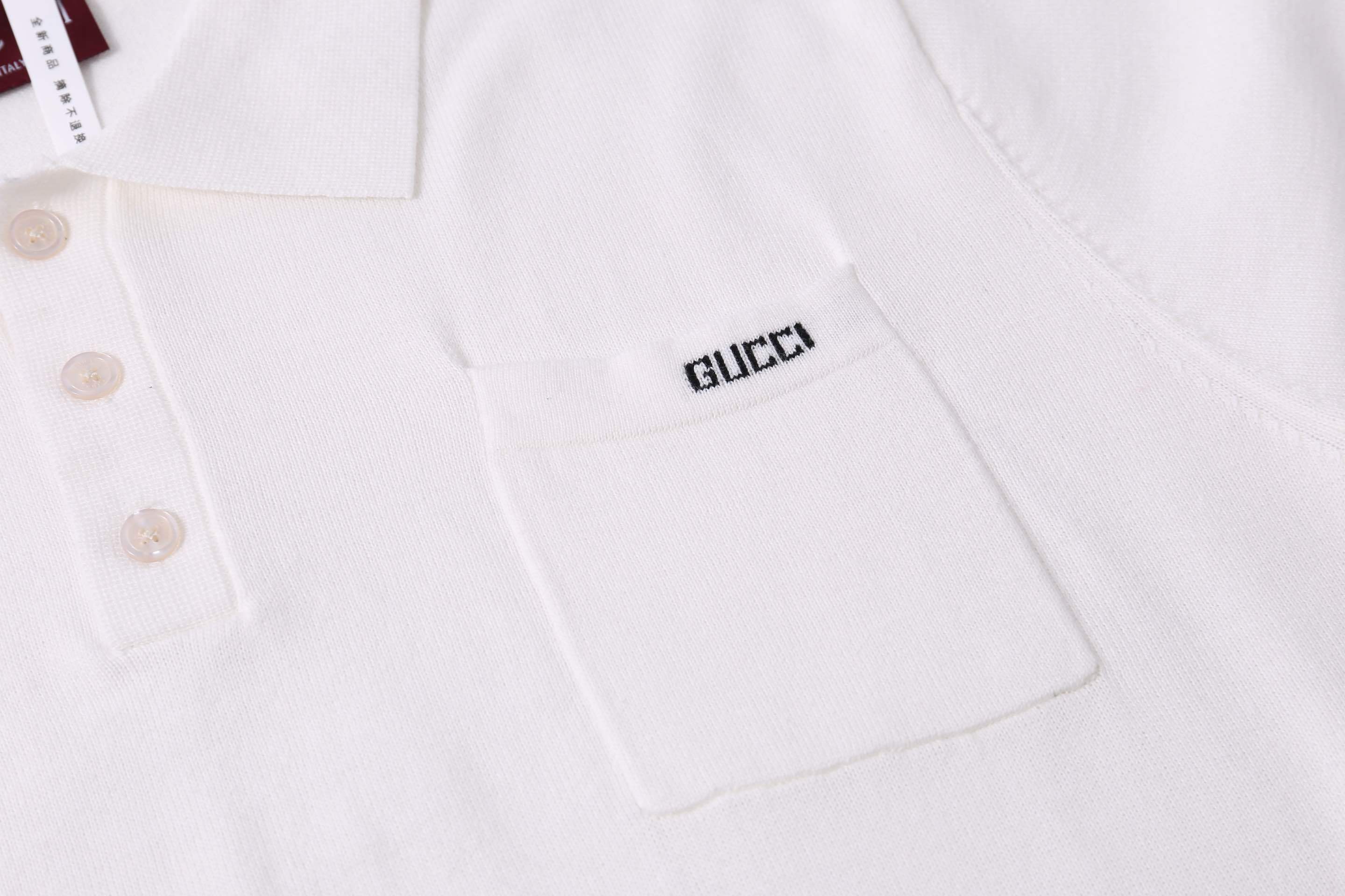 Gucci Collar T-Shirt - Premium Cotton White Tee