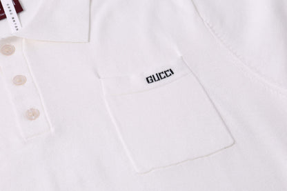 Gucci Collar T-Shirt - Premium Cotton White Tee