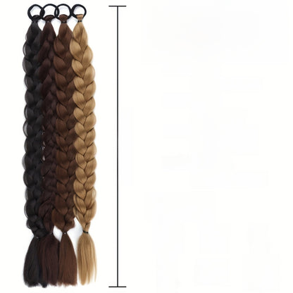 A wig with braids and a high, fake ponytail