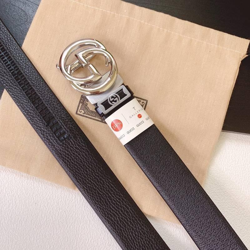 GUCCI Embellished coated-canvas and leather belt &