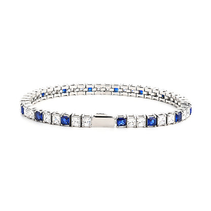 Stainless Steel Tennis Chain Bracelet Square Zircon Light Luxury Jewelry