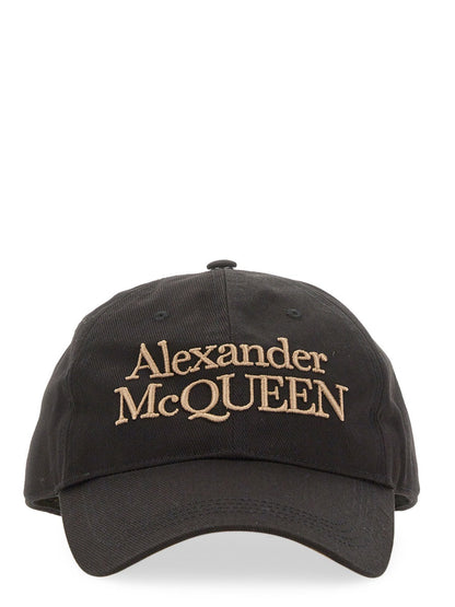 ALEXANDER MCQUEEN Premium Baseball Cap with Front Logo Embellishment
