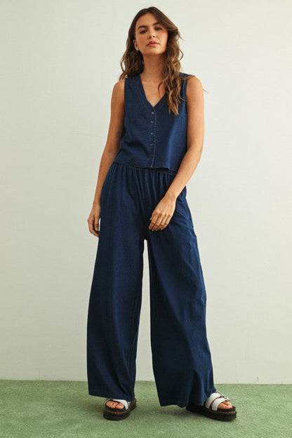 Dye And Wash Knitted Top: Indigo