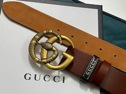 GUCCI Embellished coated-canvas and leather belt &