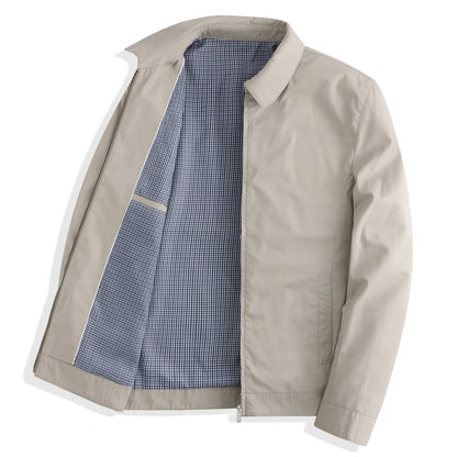 Pure Cotton Lapel Jacket for Men Business Casual Outerwear