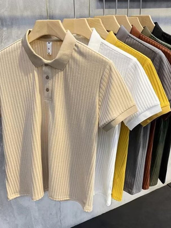 Mens Breathable Ice Silk Polo Shirt