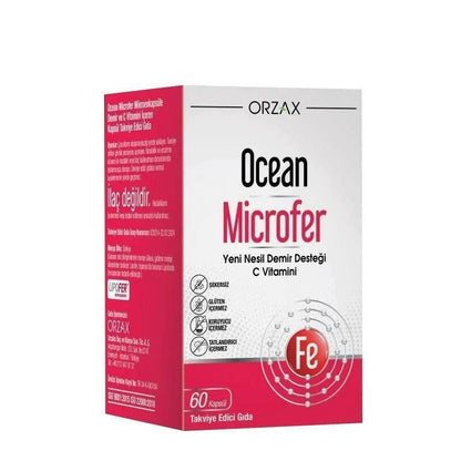 Ocean Microfer Iron Supplement - 60 Capsules for Iron Deficiency &amp; Anemia Relief
