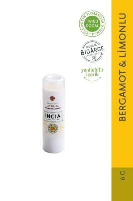 Incia Natural Bergamot &amp; Lemon Lip Balm - Moisturizing, Organic, 100% Natural Ingredients
