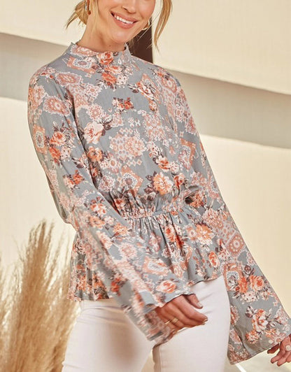 Ava Vintage Blouse - Sage
