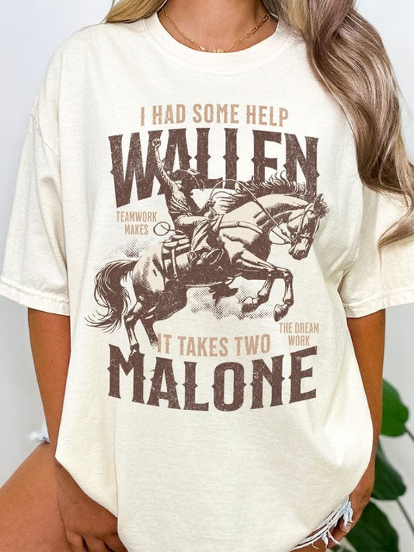 Wallen &amp; Malone Cowboy Country Graphic Tee - Ivory