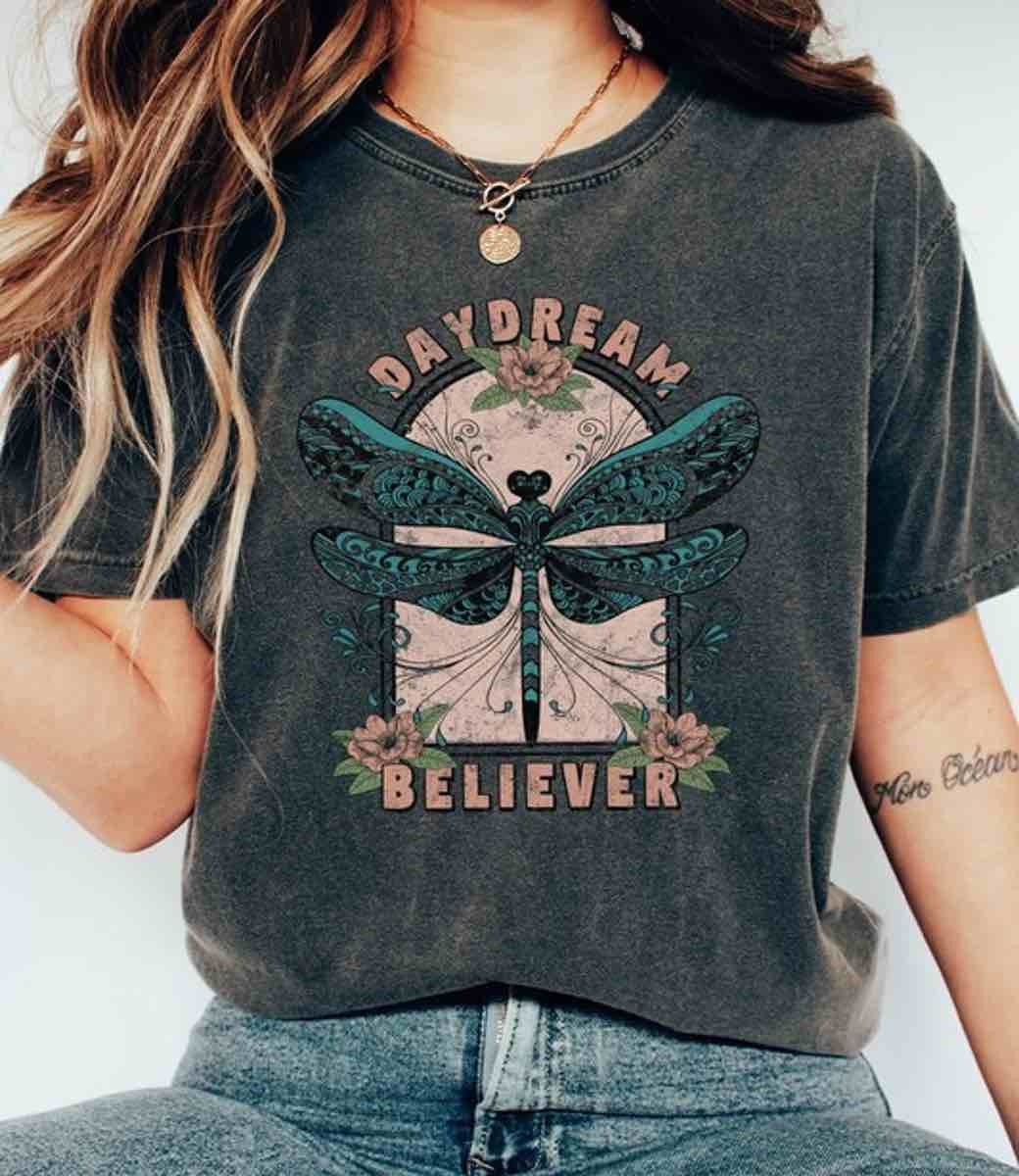 Daydream Believer Floral Graphic Tee  - Pepper