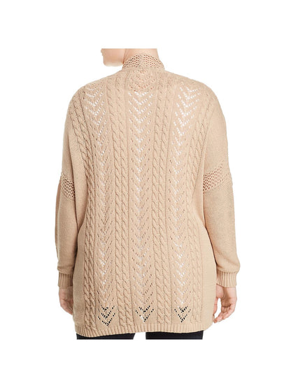 One A Womens Plus Long Sweater Open-Front Sweater