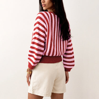 Striped Knitted Pullover Sweater
