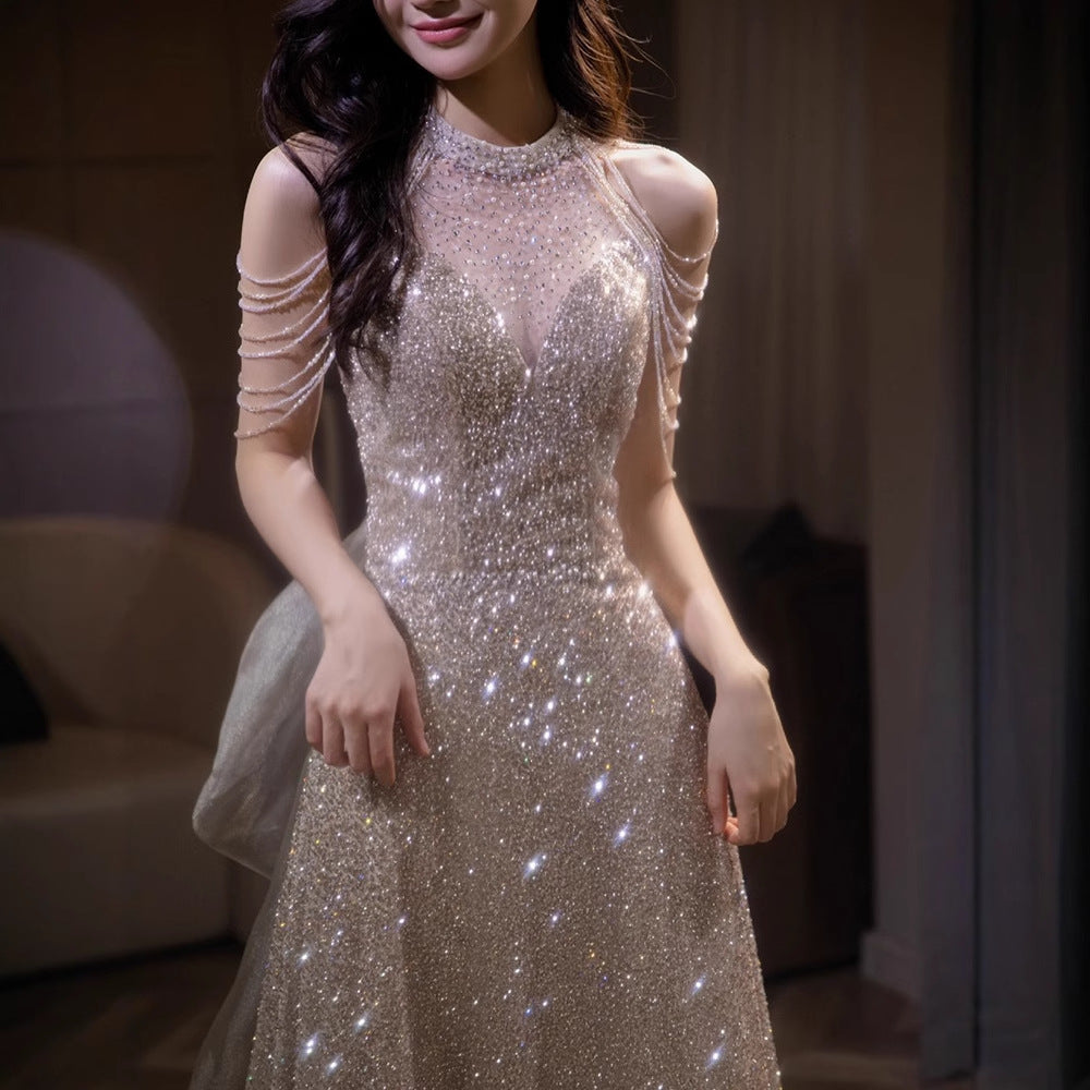 Halter Neck Evening Dress
