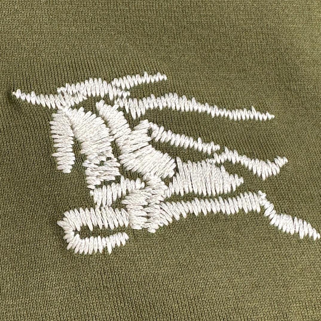 Burberry Green &amp; White T-Shirt Without Collar - Premium Cotton Comfort