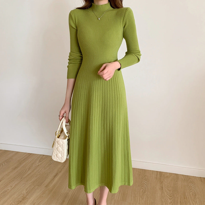 Womens Half Turtleneck Knitted Dress