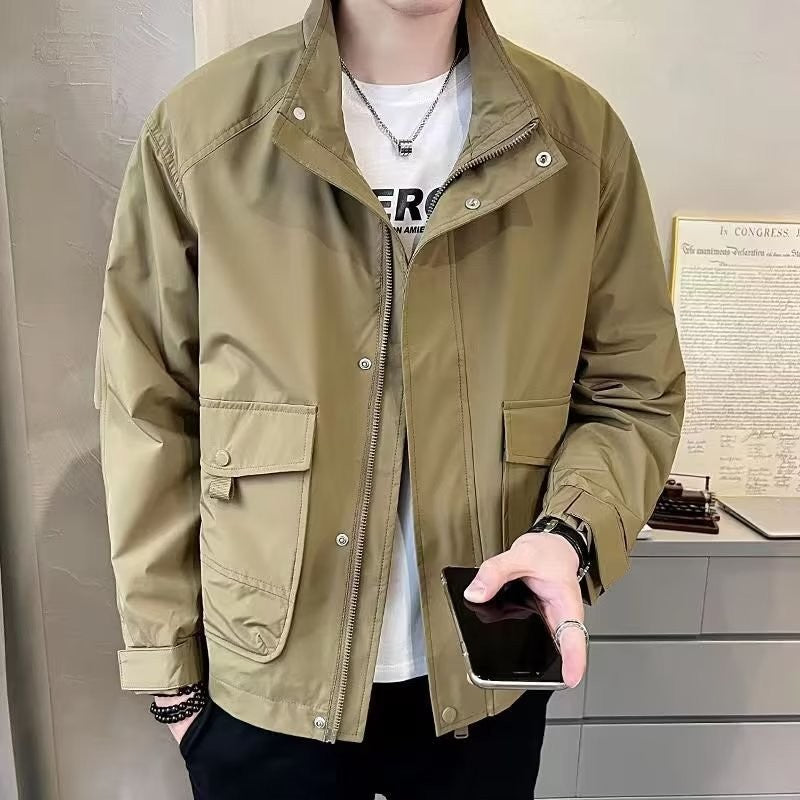 Mens Casual Stand Collar Jacket