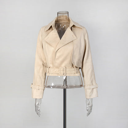Retro Tie-Waist Women Jacket