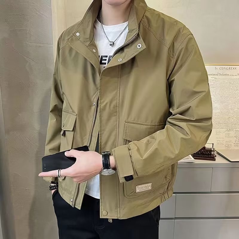 Mens Casual Stand Collar Jacket