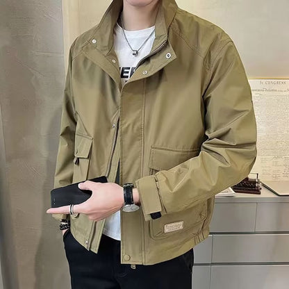 Mens Casual Stand Collar Jacket