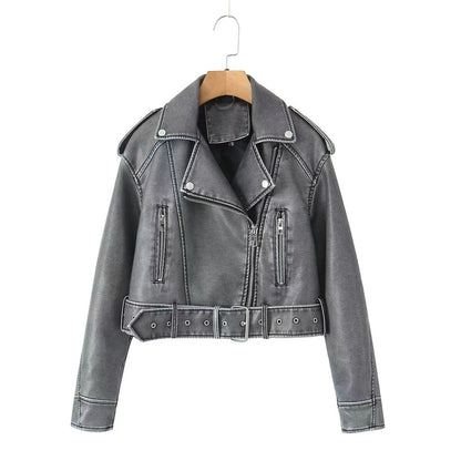 Turn-down collar loose-fitting coat