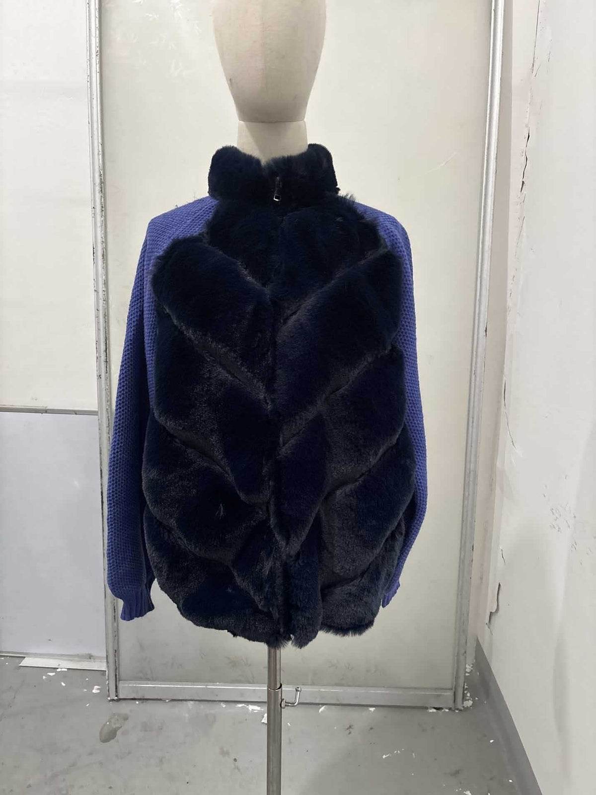 Elegant Long Sleeve Fur Patchwork Jacket